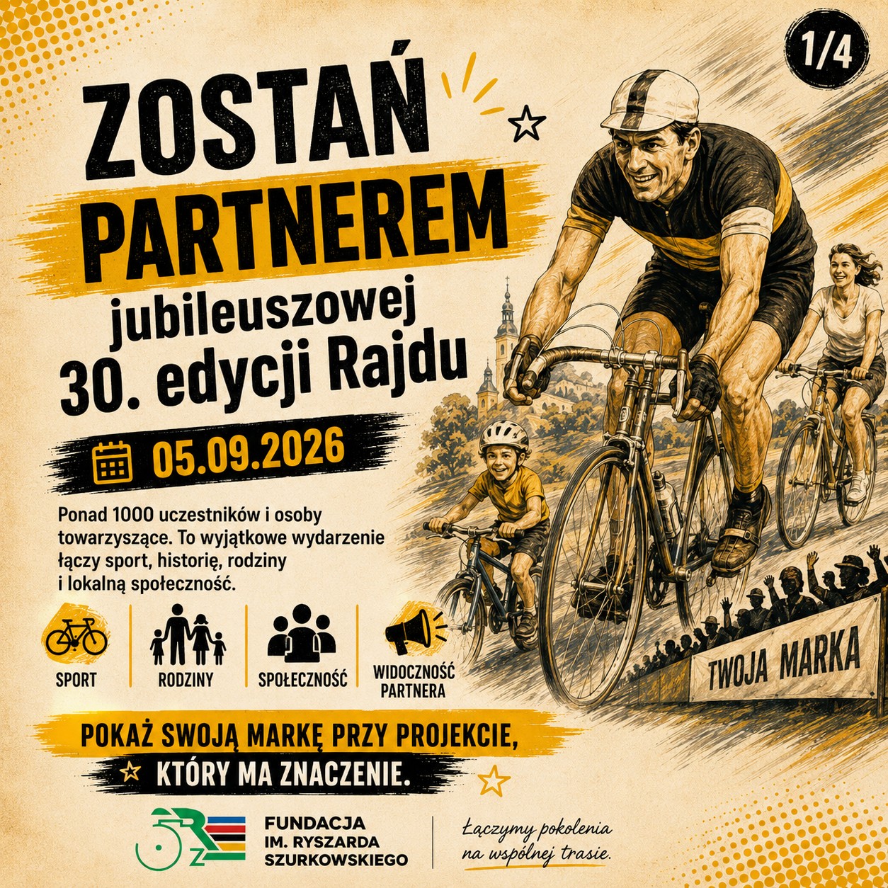 Zostań partnerem jubileuszowej 30. edycji Rajdu Śladami Ryszarda Szurkowskiego